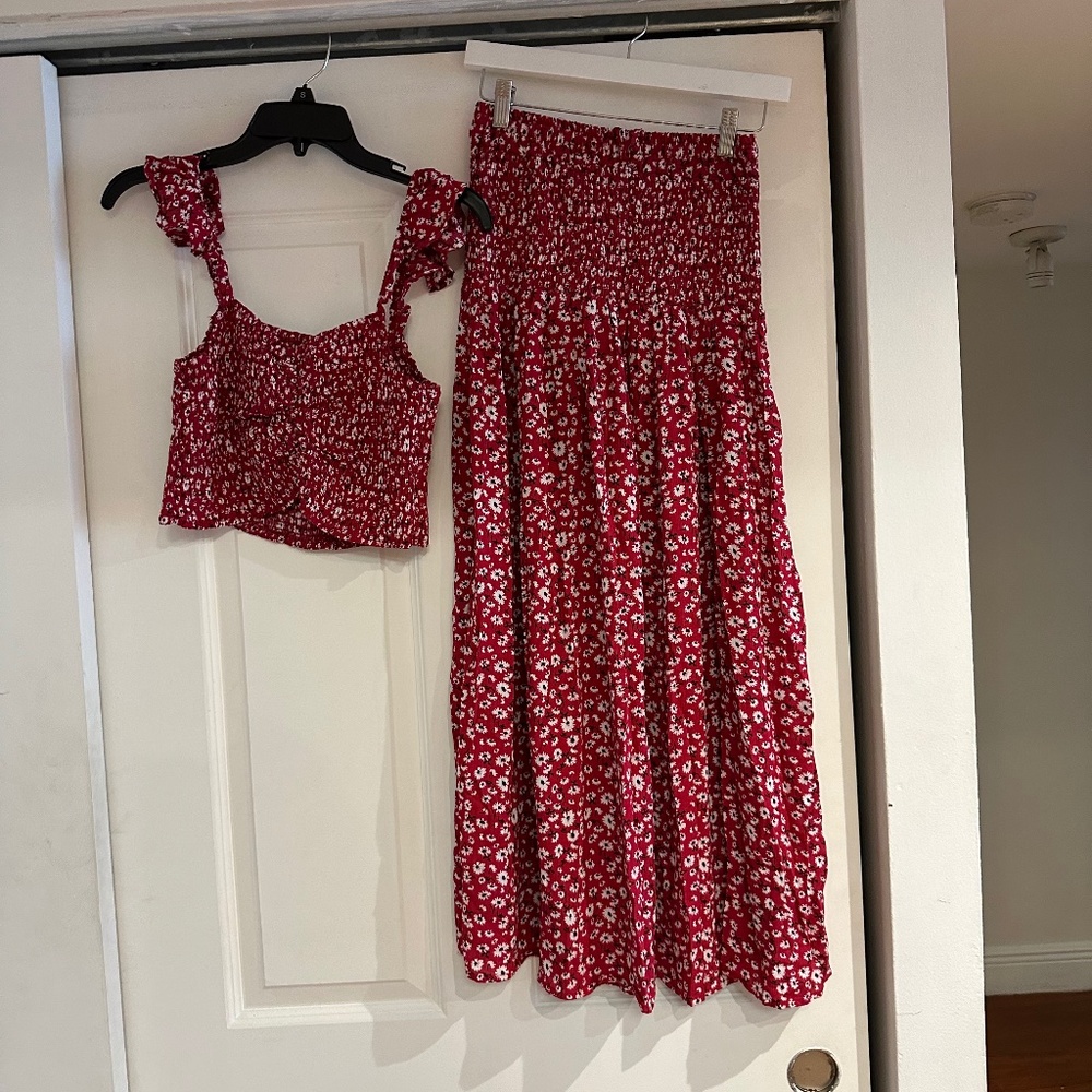 Maxi skirt ant top matching set